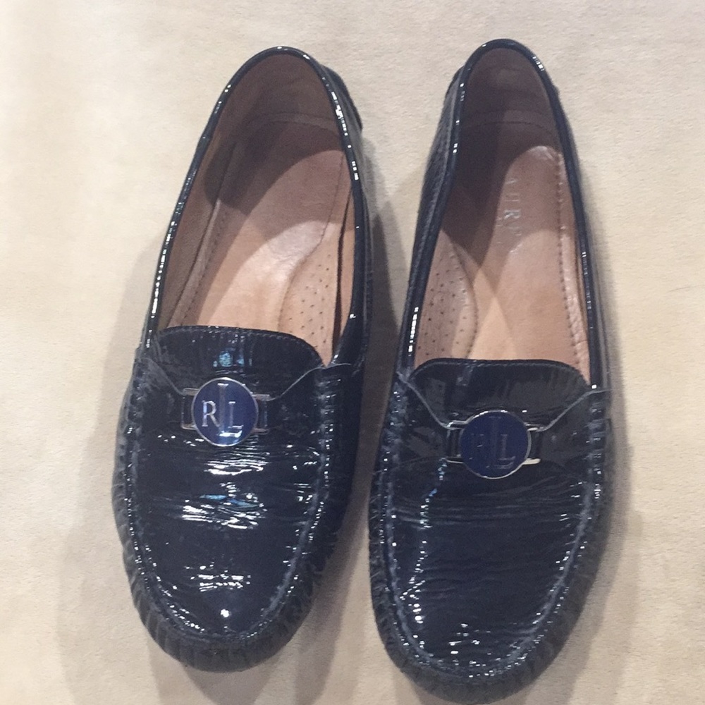 Ralph Lauren Navy Pattan Leather Driving Shoes